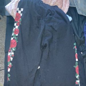 from zumiez they are sweats with roses on them